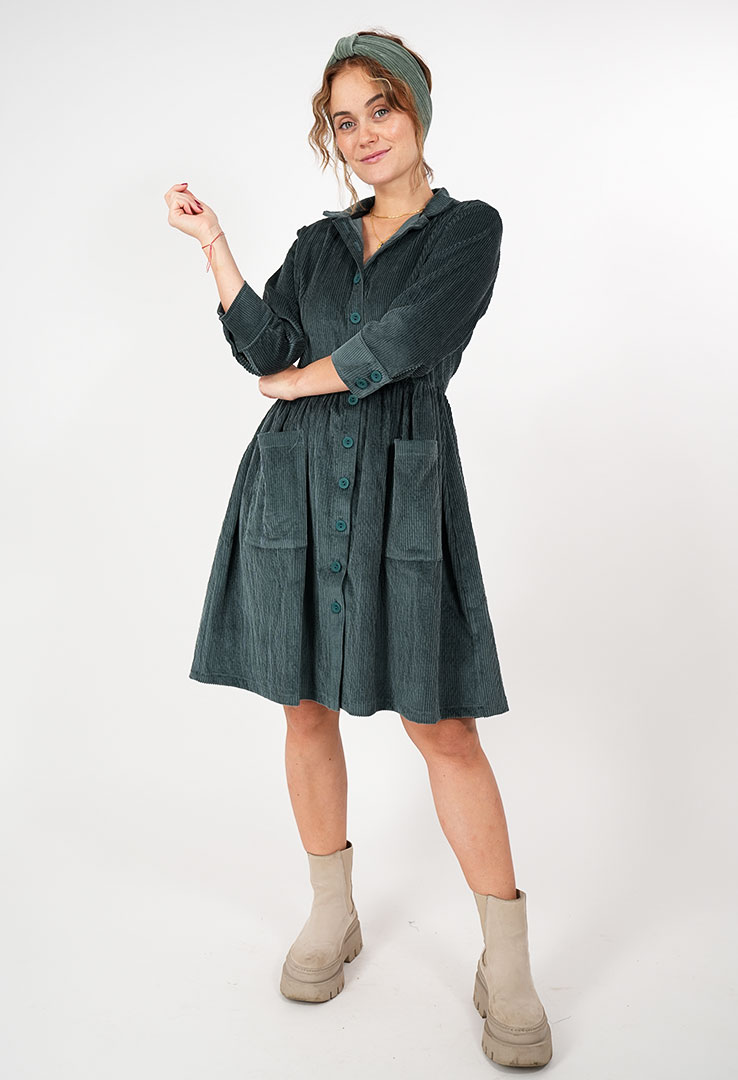 Cordkleid „Velvet Green Dream“