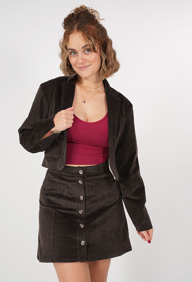 "Velvet Touch" Crop Blazer