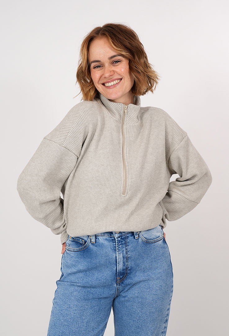 "Charm Zip" Sweater