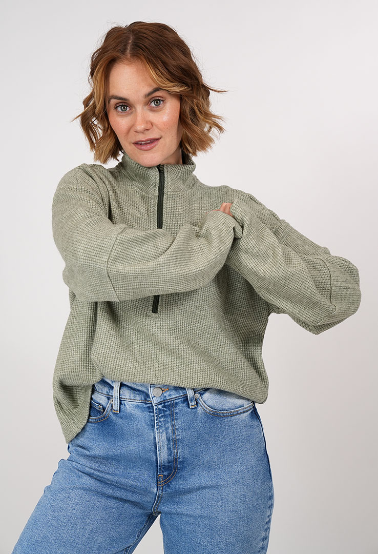 "Charm Zip" Sweater