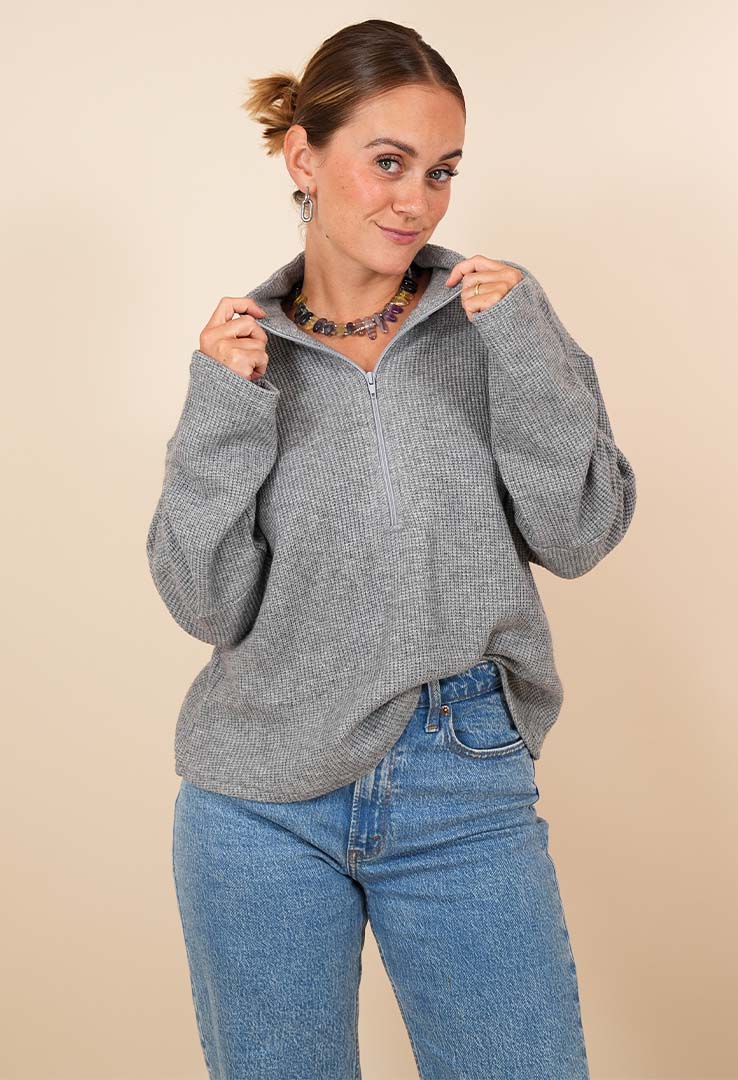 "Charm Zip" Sweater