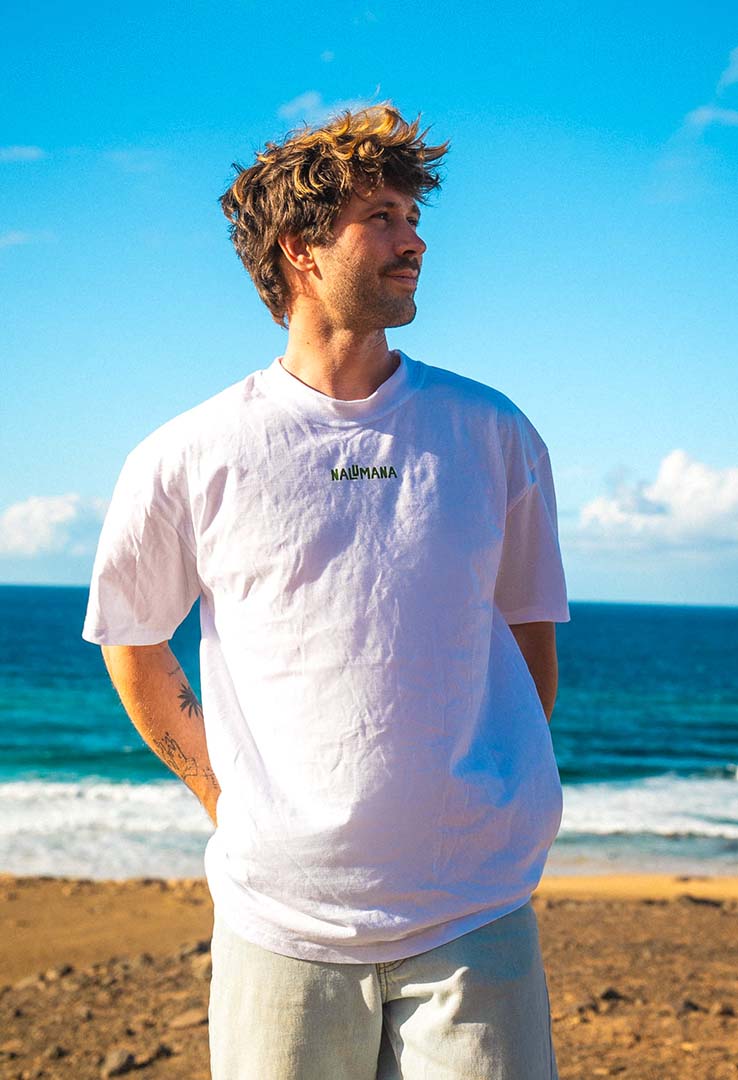 T-Shirt "slow sunday vibes" in  offwhite