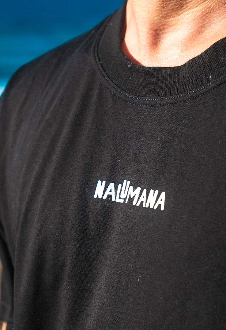 T-Shirt "coffee and waves" in black 