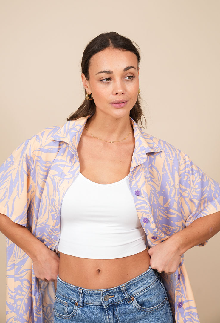 „Tropical Flow“ Unisex-Viskose-Hemd