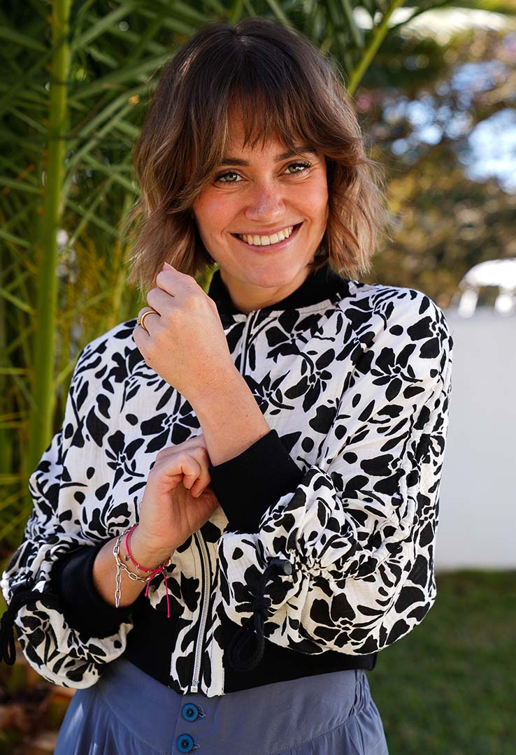 „Bloom Breeze“ Musselin-Crop-Jacke