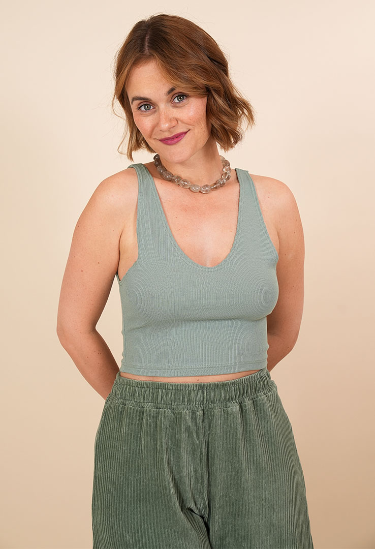 "Easy Rib"  Crop Trägertop