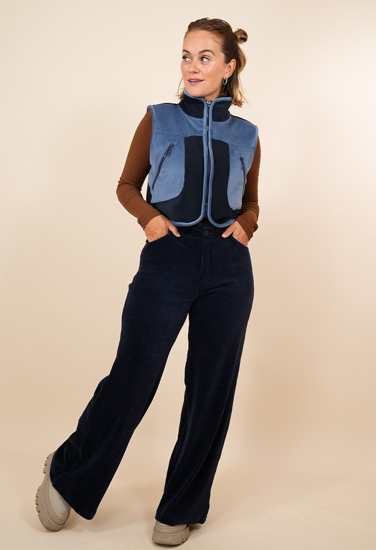 soft ribbed Pant " Midnight Flow"