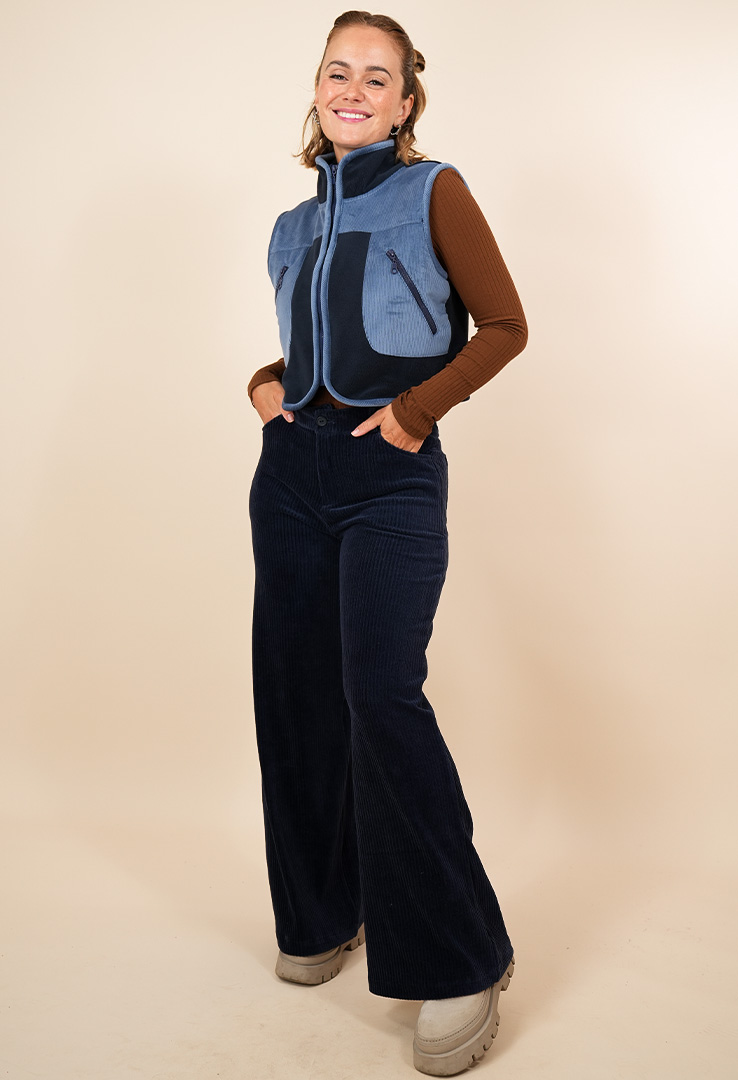 soft ribbed Pant " Midnight Flow"