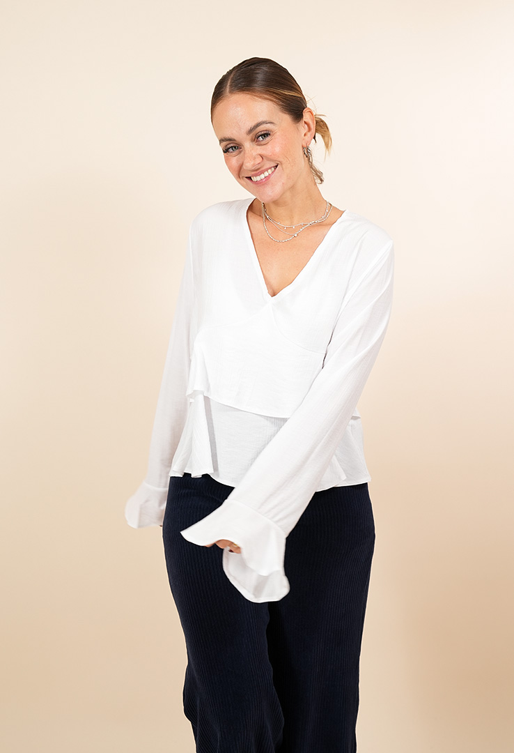 "Autumn Whisper" Ruffle-Bluse