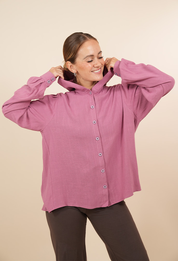 "Autumn Haze" Bluse mit Kapuze