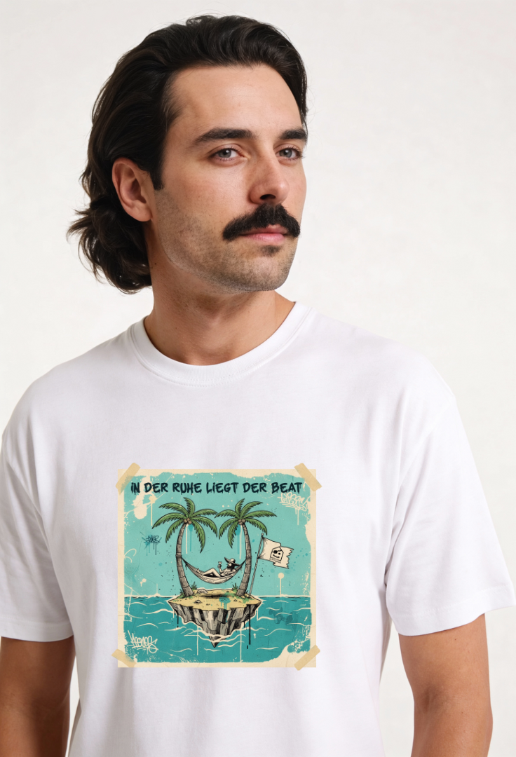 Print-Shirt "In der Ruhe liegt der Beat"