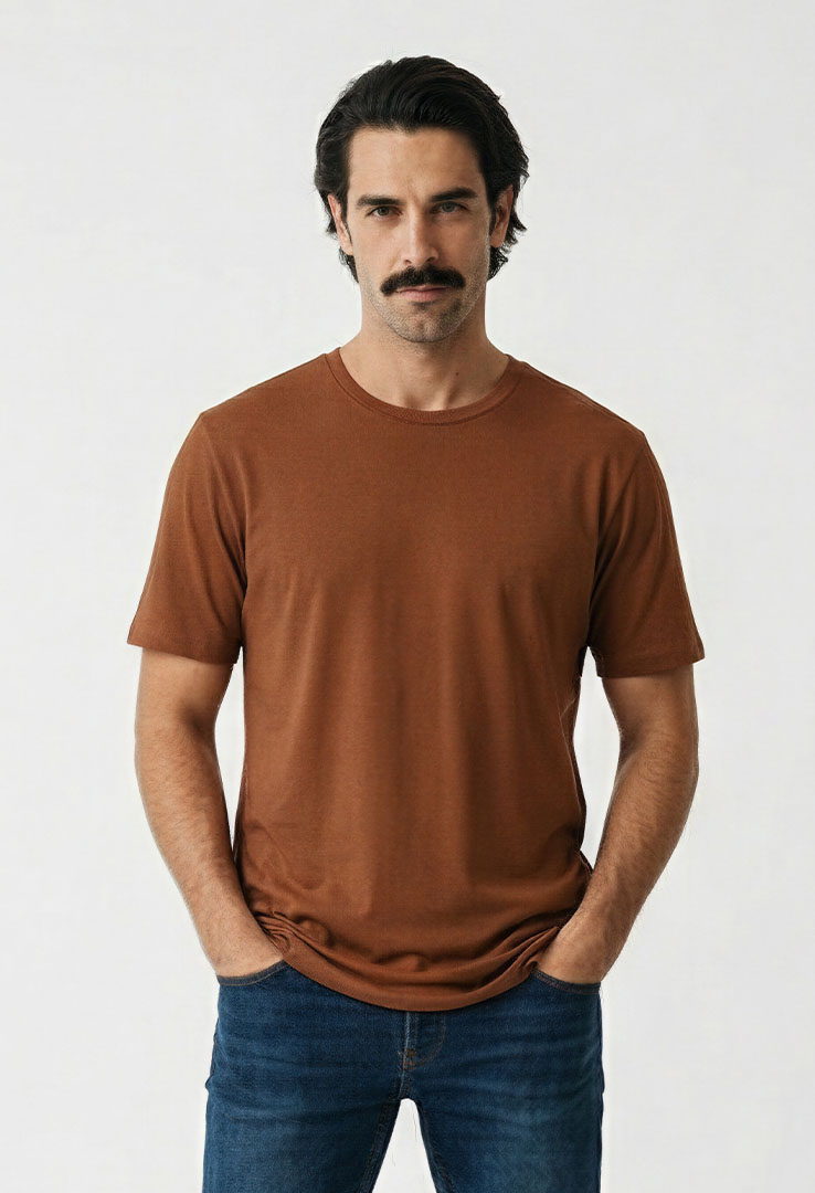 nachhaltiges Männer Basic-T-Shirt aus Baumwolle und Modal