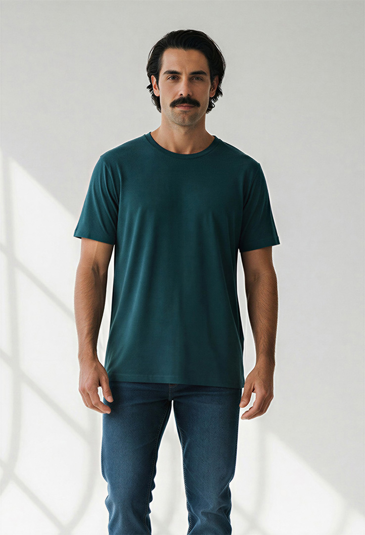 nachhaltiges Männer Basic-T-Shirt aus Baumwolle und Modal