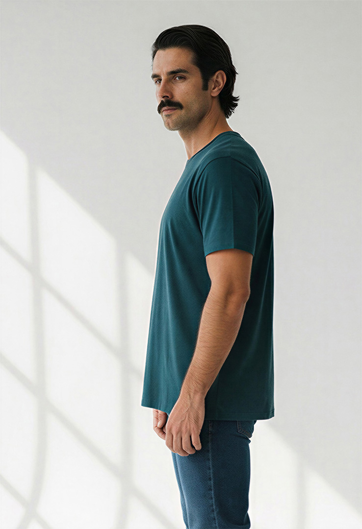 nachhaltiges Männer Basic-T-Shirt aus Baumwolle und Modal