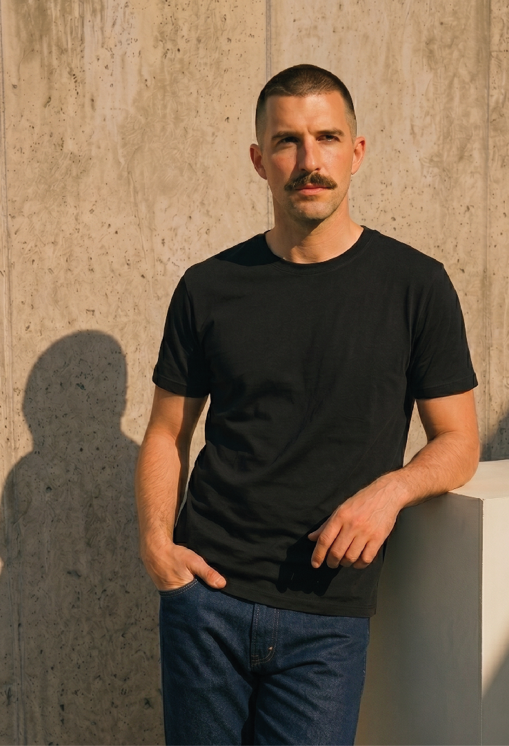 nachhaltiges Männer Basic-T-Shirt aus Baumwolle und Modal