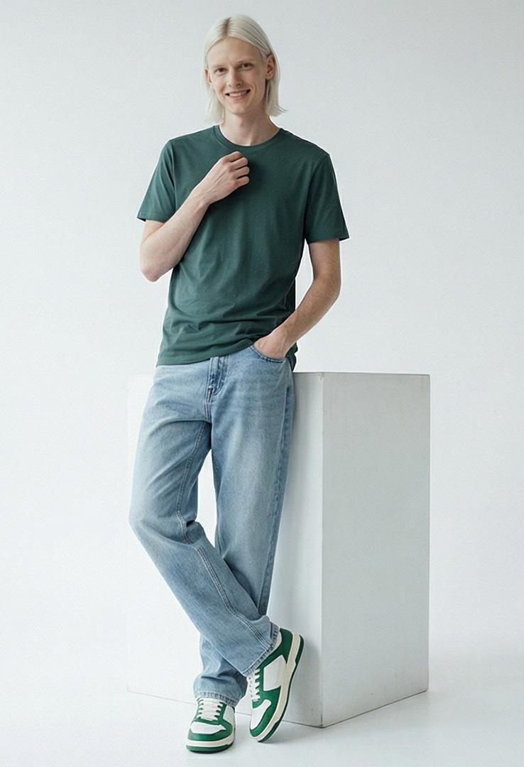 nachhaltiges Männer Basic-T-Shirt aus Baumwolle und Modal