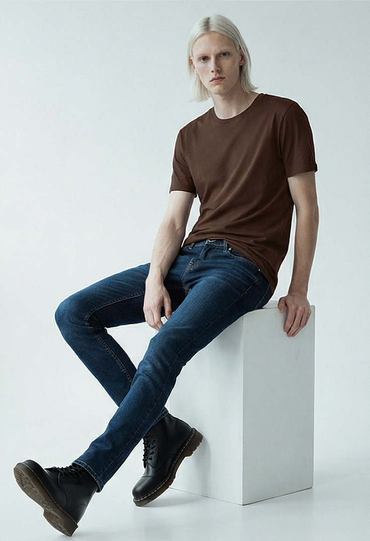 nachhaltiges Männer Basic-T-Shirt aus Baumwolle und Modal