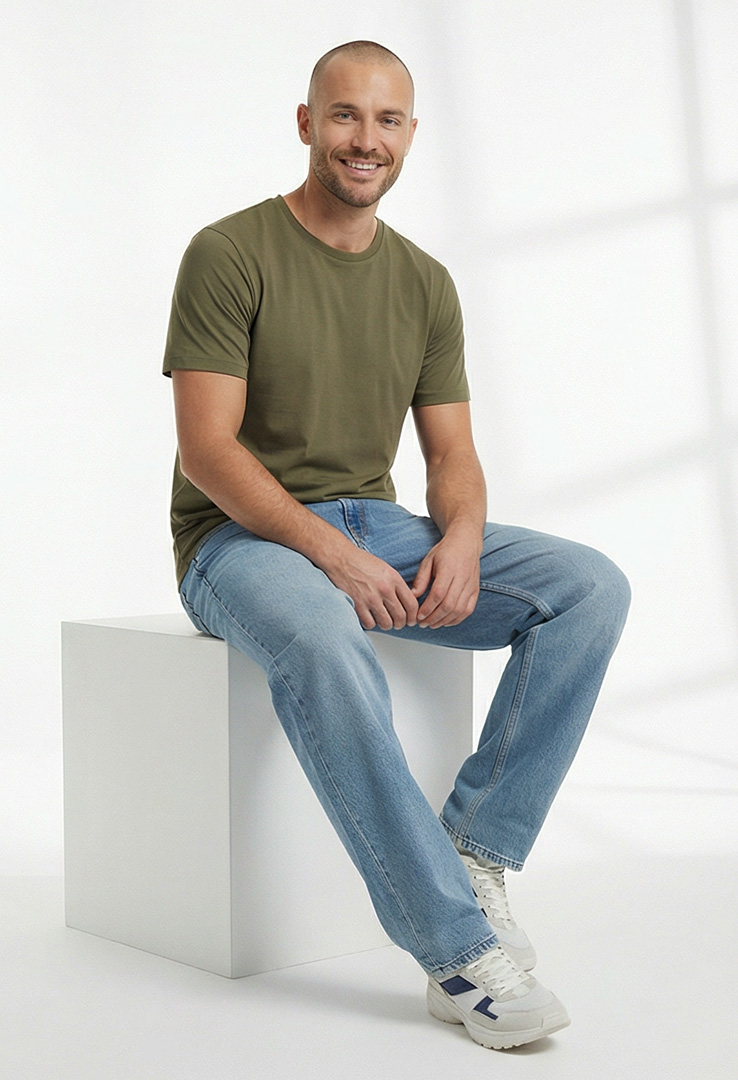 nachhaltiges Männer Basic-T-Shirt aus Baumwolle und Modal