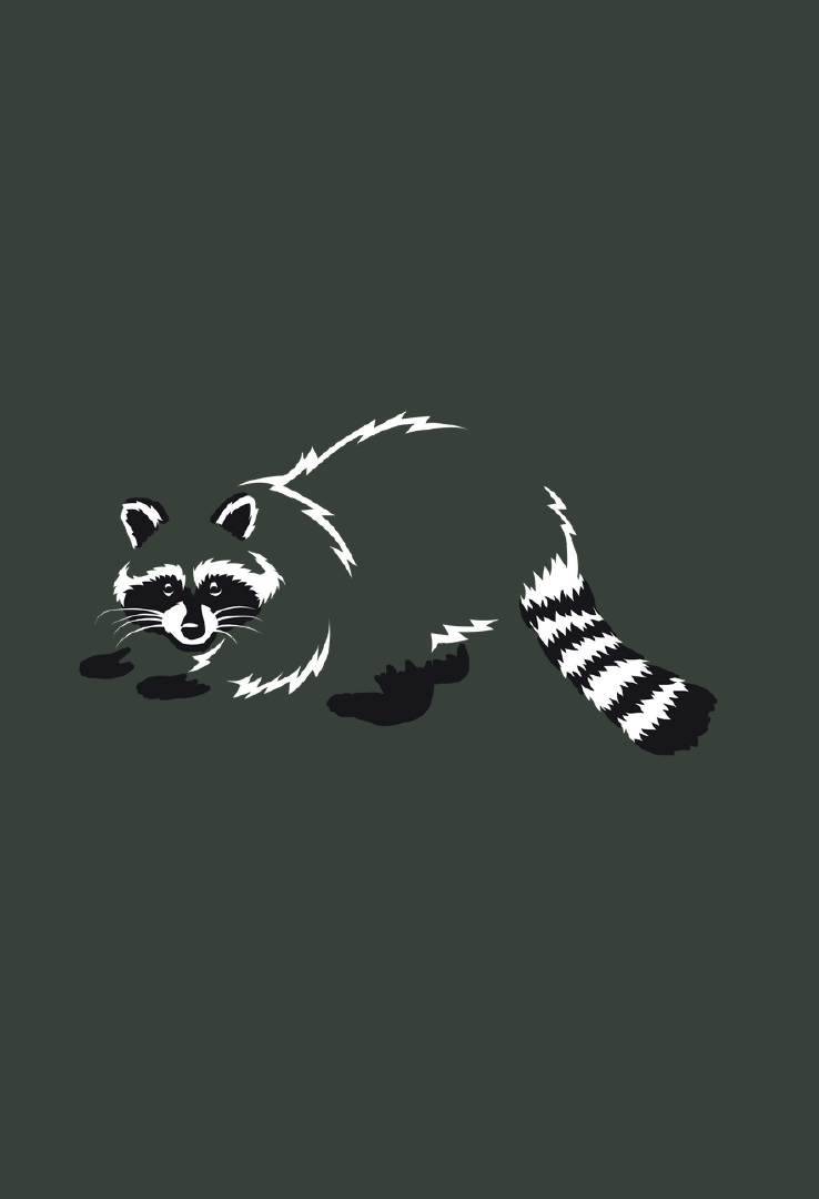Print T-Shirt Racoon