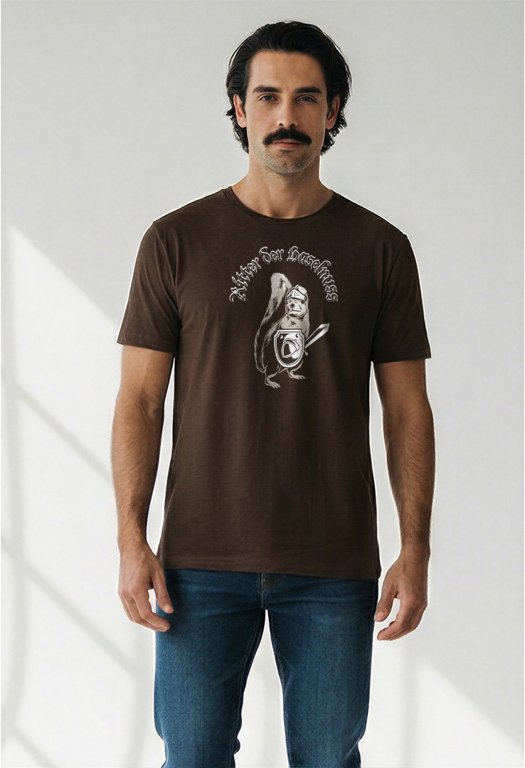 Print T-Shirt Ritter der Hasselnus
