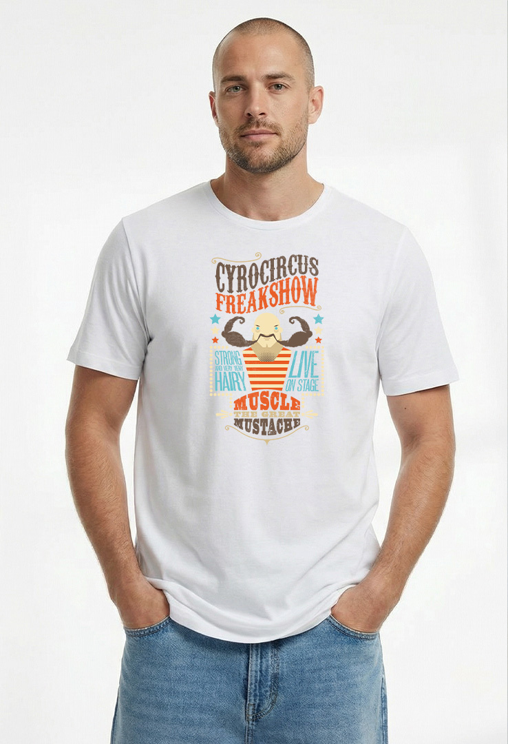 Print T-Shirt Mustache