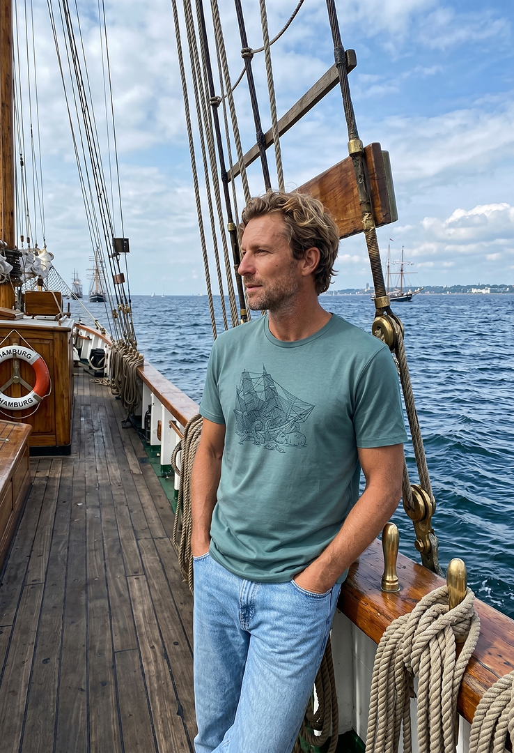 Print T-Shirt Piraten Kraken