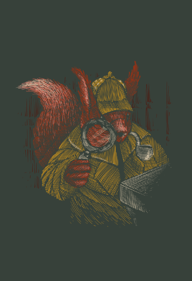 Print T-Shirt Sherlock Hörnchen