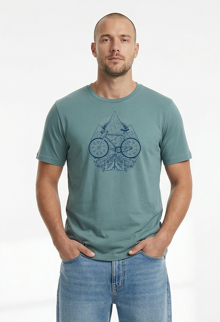 Print T-Shirt Bike Flower