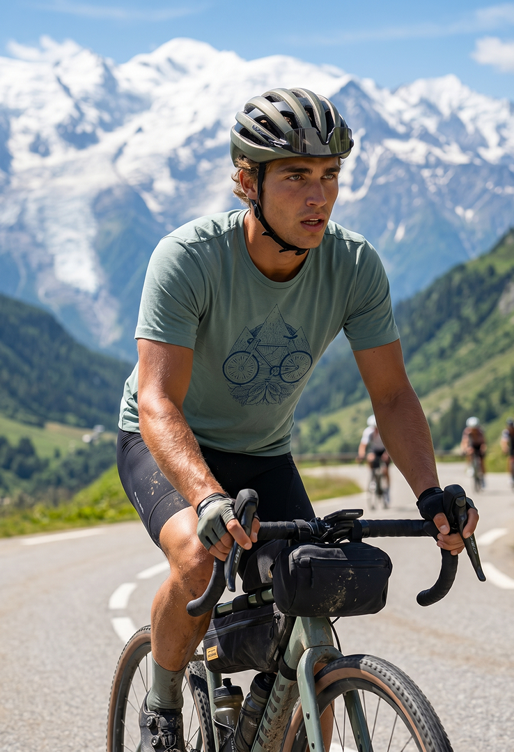 Print T-Shirt Bike Flower