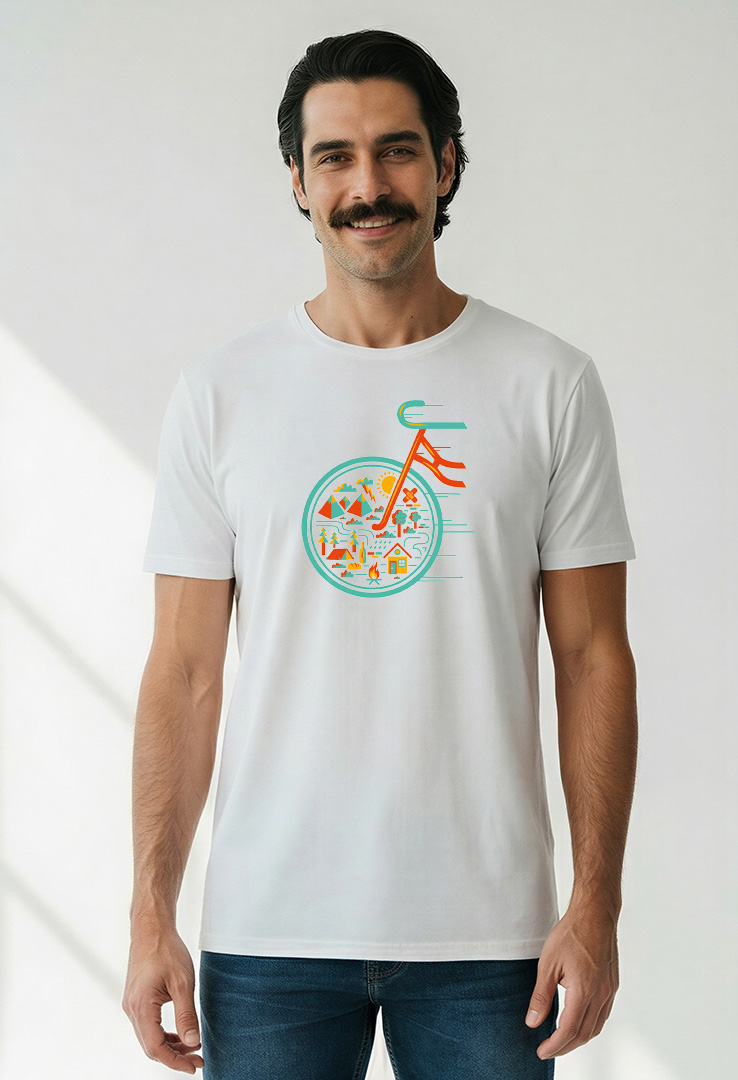 Print T-Shirt Bike Travel