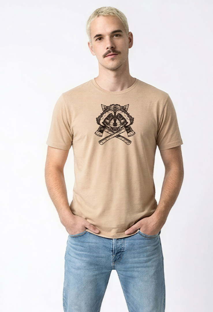 Print T-Shirt Lumber Racoon