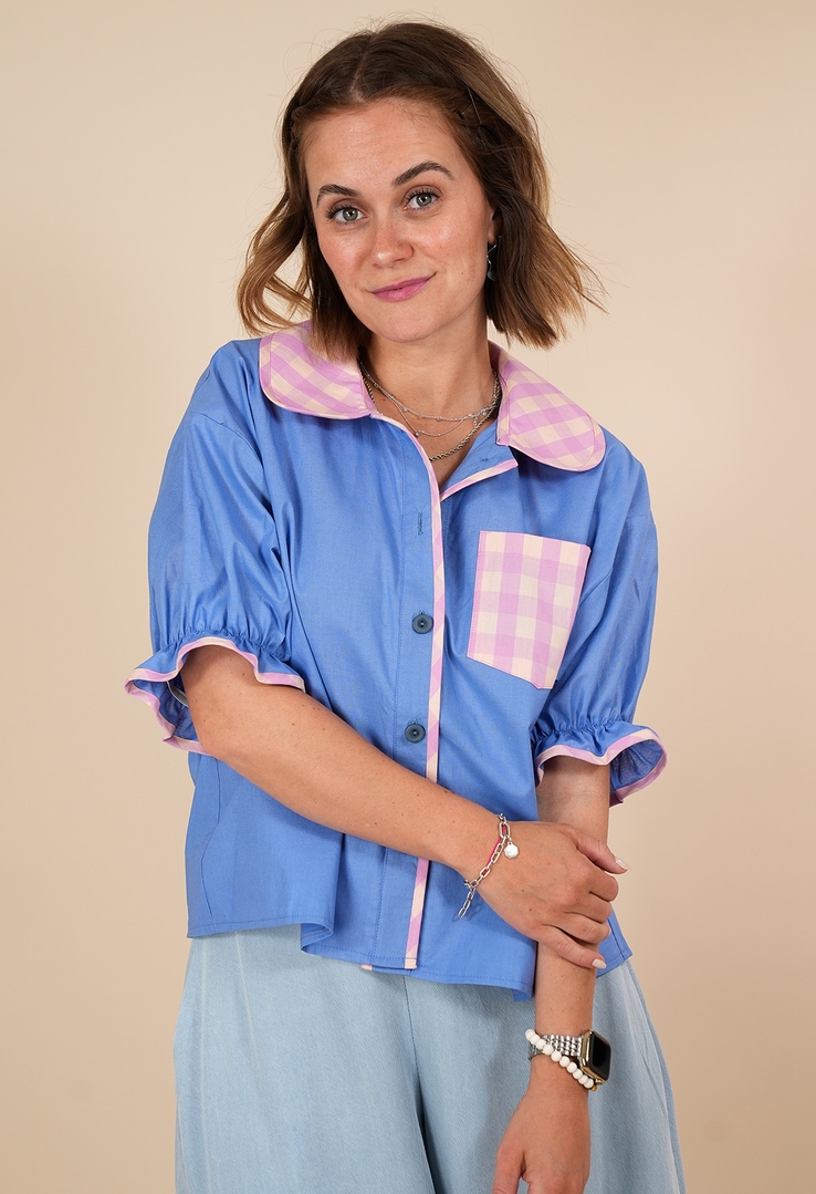 „Candy Collar“ Baumwollbluse