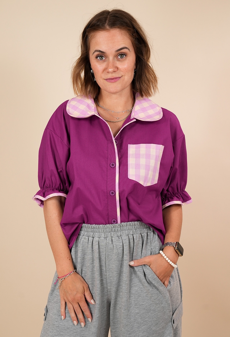 „Candy Collar“ Baumwollbluse