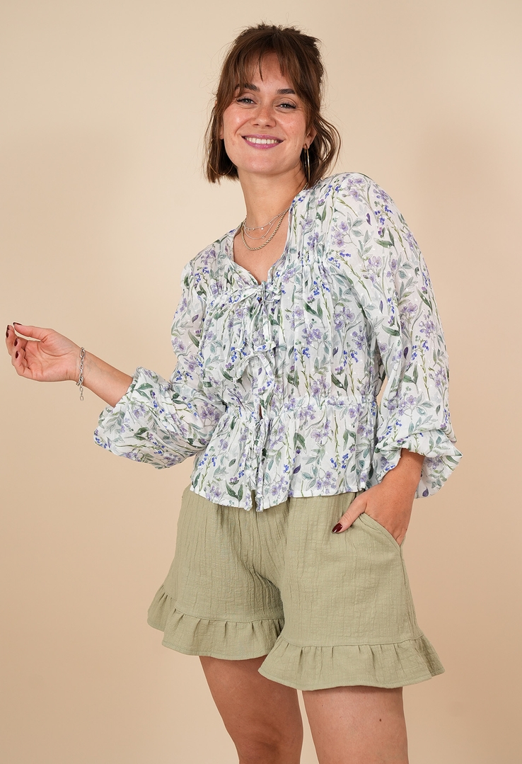 Soft Ruffle Musselin-Shorts