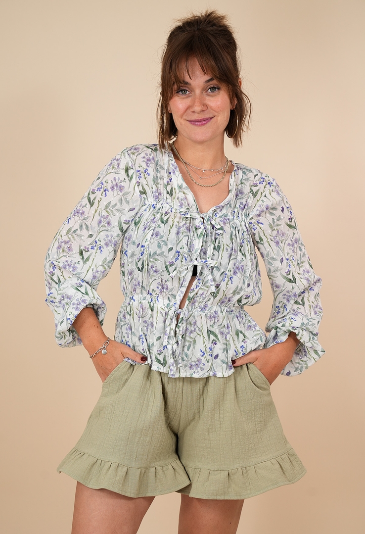 Soft Ruffle Musselin-Shorts