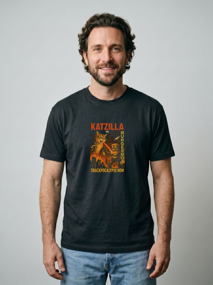 Print-T-Shirt Snackpocalypse aus Modal und Baumwolle