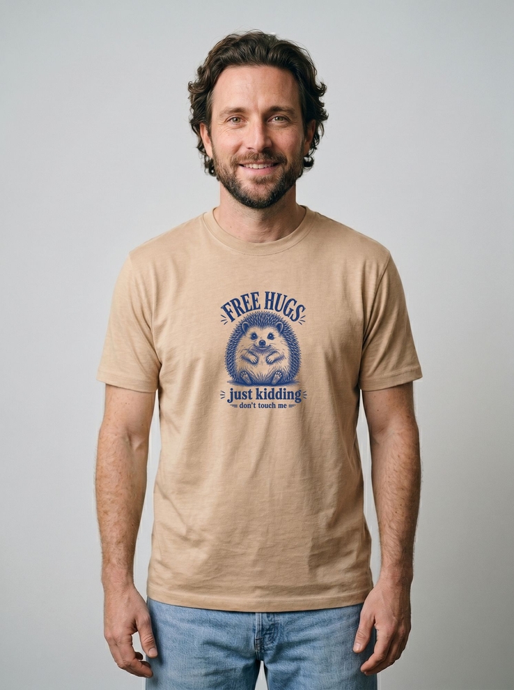 Print-T-Shirt Free Hugs aus Modal und Baumwolle