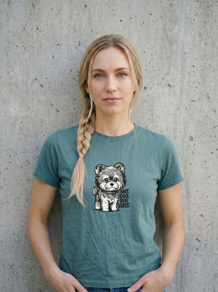 Print-T-Shirt Tiny Dog aus Modal und Baumwolle