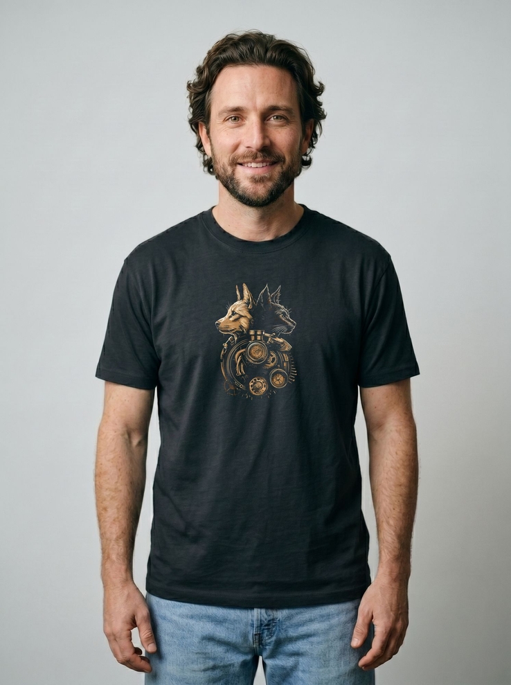 Print-T-Shirt Tails of Time aus Modal und Baumwolle