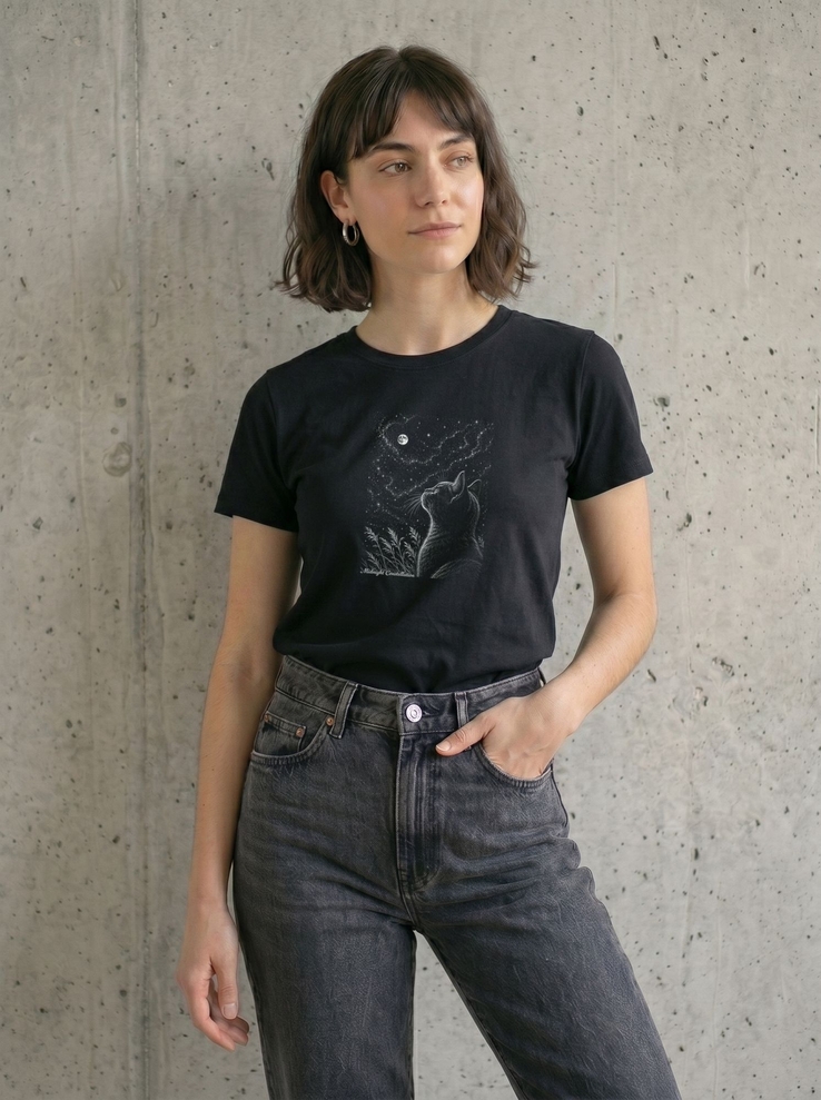 Print-T-Shirt Midnight Constellation aus Modal und Baumwolle