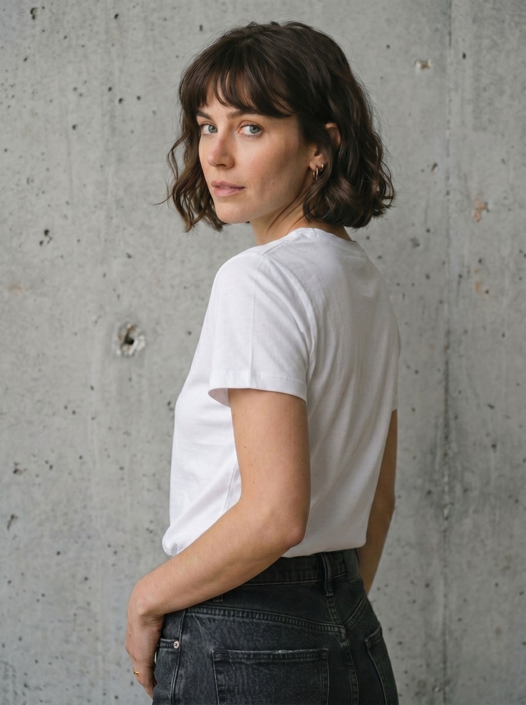 Print-T-Shirt Queen of the Cosmos aus Modal und Baumwolle