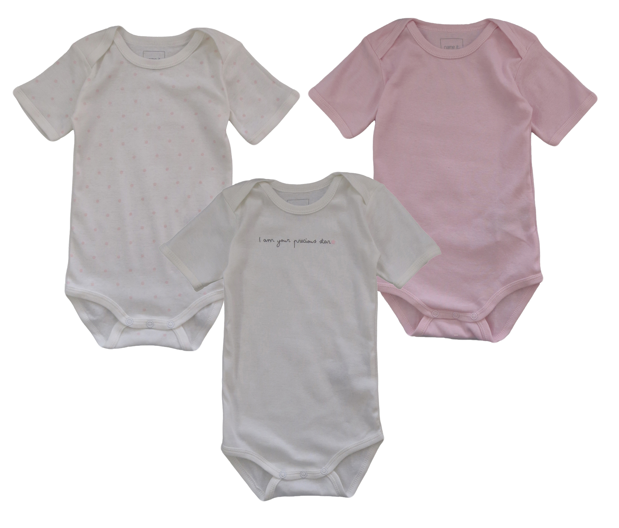 Name It 3er SET BODY Baby Kinder Mädchen Bodys Einteiler Unterwäsche kurzarm
