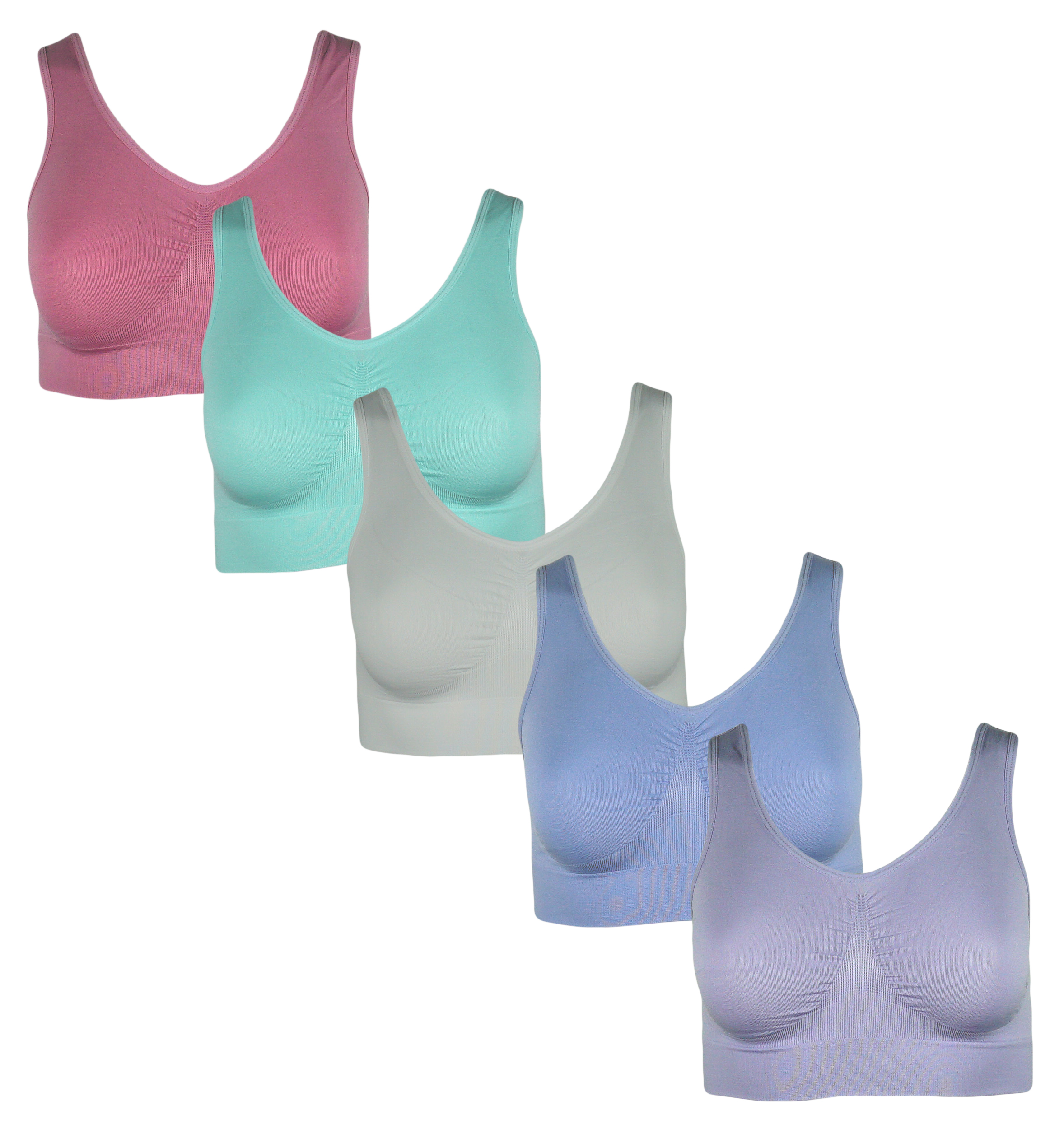 Boolavard 3er Set Bustiers Ohne Bügel - Schwarz, Weiß, Beige | Bügelloser Soft-BH Für Sport & Alltag