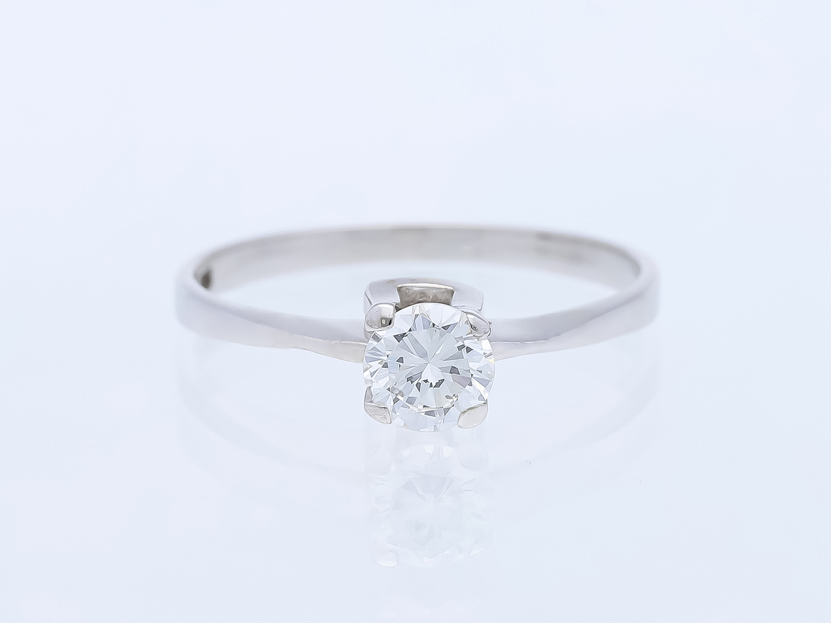 🦚 vintage Verlobung Ring 0,45 Karat Solitaire Brillant 585 Gold 14 Karat