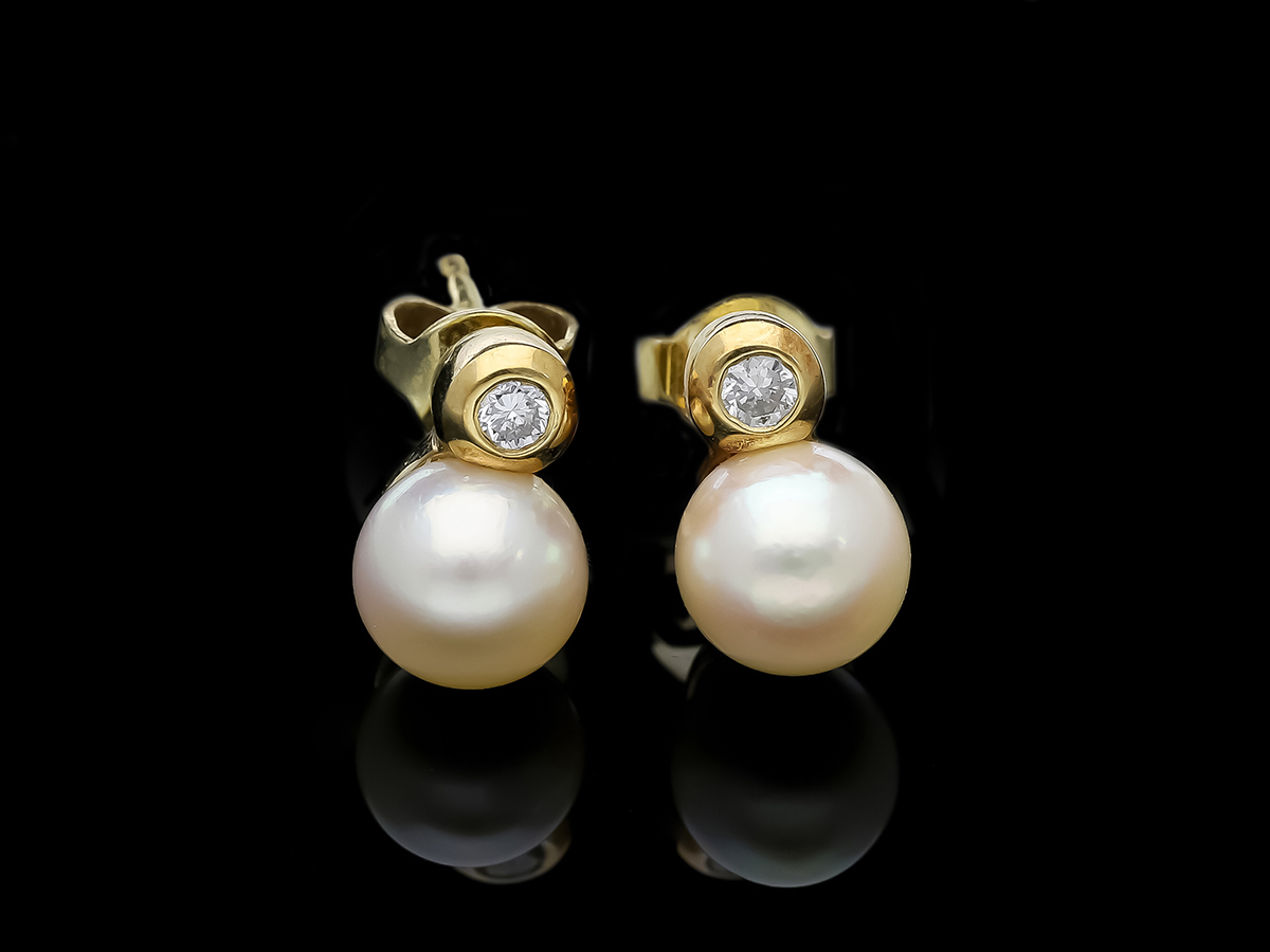 Top Preis Christ Ohrstecker Diamanten Zucht Perlen 585 Gold