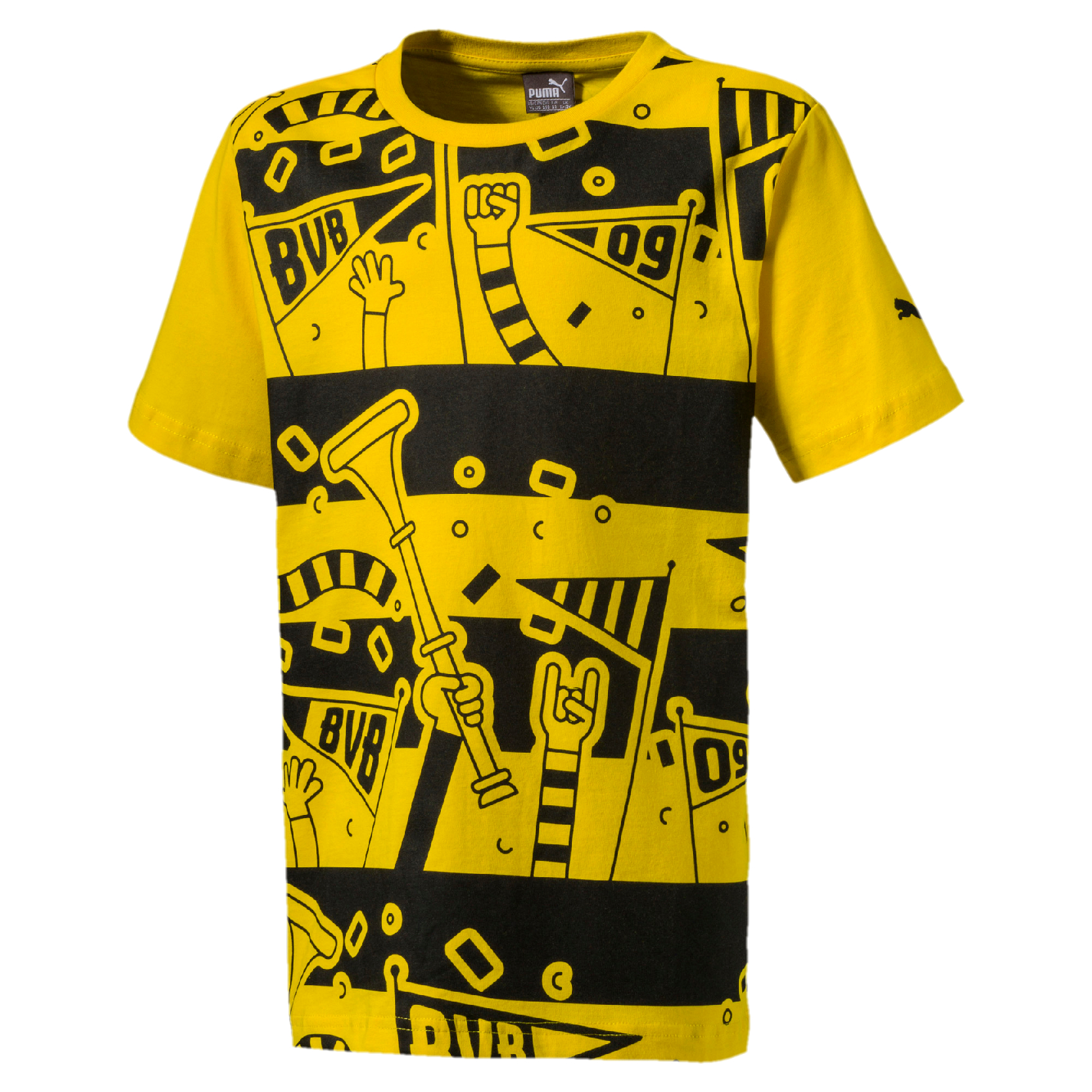Puma BVB Borussia Dortmund Fan T Shirt Kinder Tee T Shirt 754111 01 gelbschwarz Puma BVB Borussia Dortmund Fan T Shirt Kinder Tee T Shirt 754111 01 gelbschwarz