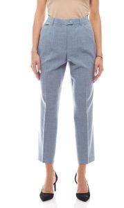 KRIS REUTTER Pantalon pour femme avec taille élastique taille ultra courte bleu