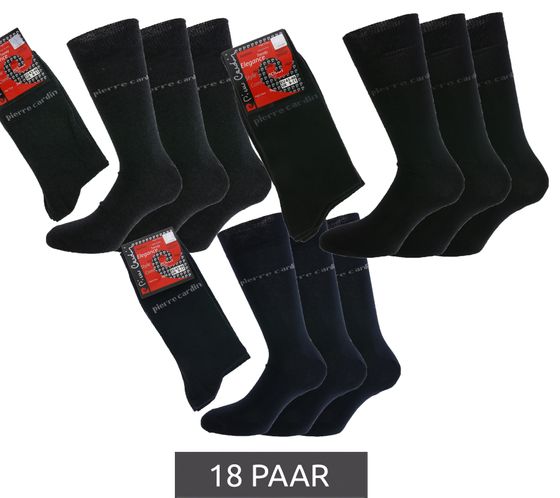18 paires de chaussettes business classiques bas Pierre Cardin à haute teneur en coton