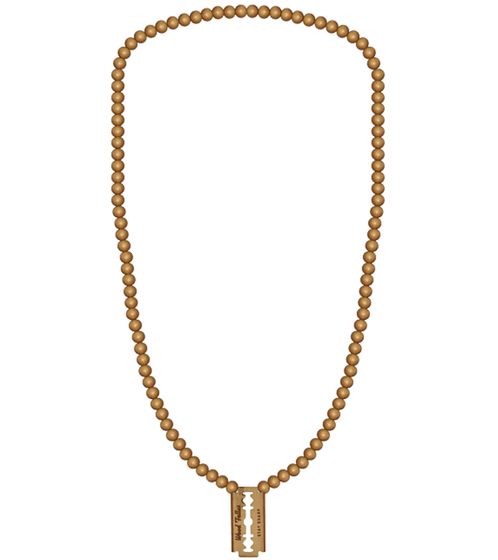 WOOD FELLAS collier classique avec pendentif en bois Razor Blade necklace Beige