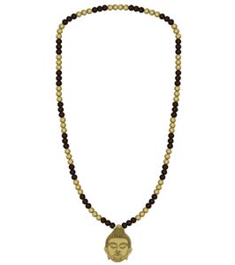 WOOD FELLAS Holz-Kette modischer Hals-Schmuck mit Holz-Anhänger Thai Buddha Braun WOOD FELLAS Holz-Kette modischer Hals-Schmuck mit Holz-Anhänger Thai Buddha Braun